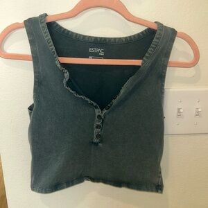 PacSun Charcoal Sleeveless Crop Top